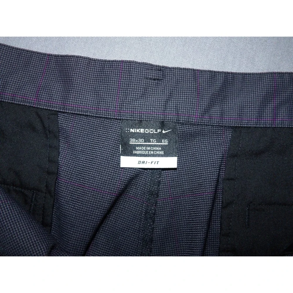Nike Golf Dri-Fit Stretch Plaid Performance Straight Leg Pants Men's 38 X 30
